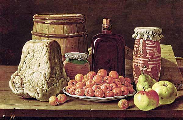 Luis Egidio Melendez Still Life with Fruit and Cheese oil painting picture